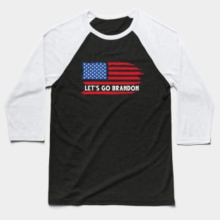 Let's Go Brandon Distressed USA Flag Baseball T-Shirt